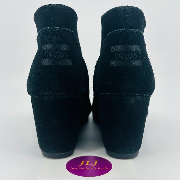 Toms Women's Desert Wedge Black Suede Ankle Booties 380815 Size 7 - Picture 6 of 11